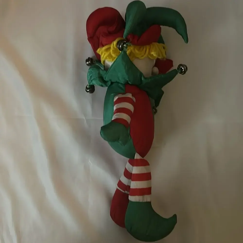 VTG TL Toys Stuffed Plush Christmas Jester Clown Elf 1993 Vintage Christmas
